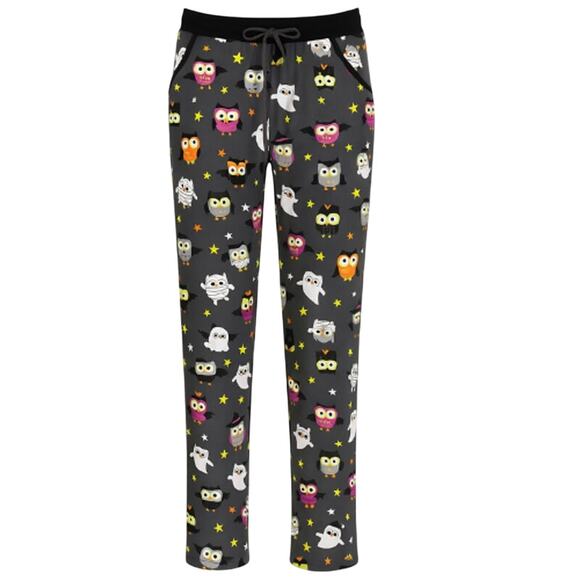 Pillow Talk “Trick or Treat” Owl Halloween Pajama Pants Size Large (New) - Picture 3 of 4